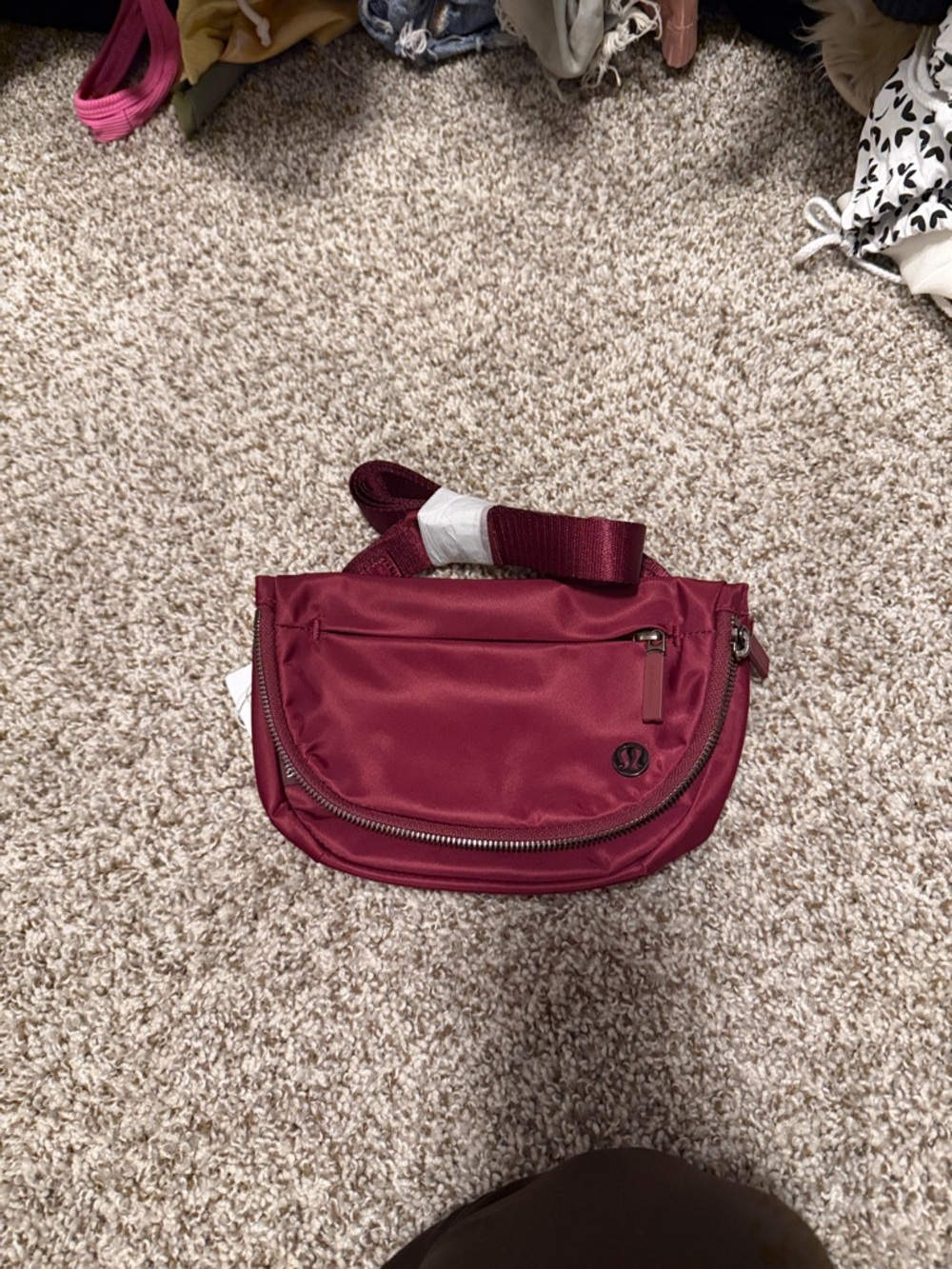 lululemon athletica all night festival bag micro wine red new